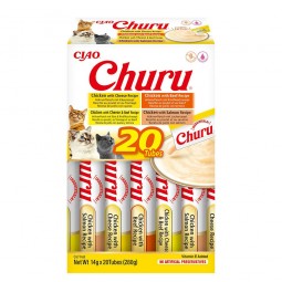 Churu Gato Variedades de Pollo con Ternera Caja 20 x 14 gr