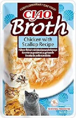 Churu Gato BROTH Caldo de pollo con vieira 40 gr (Caja 12 ud)