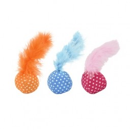 Juguete de Gato Pelota Topos con Pluma 1ud Nayeco