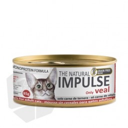 Mousse sin cereales para gatos adultos “The Natural Impulse” ternera 85gr