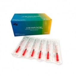 Jeringa insulina 40 U.I 0.5 ml (12.7MM) y Aguja (100 Ud) MSD