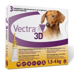 Vectra 3D perros 1,5 a 4 kg 3 pipetas