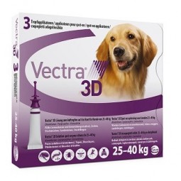 Vectra 3D perros 25 a 40 kg 3 pipetas